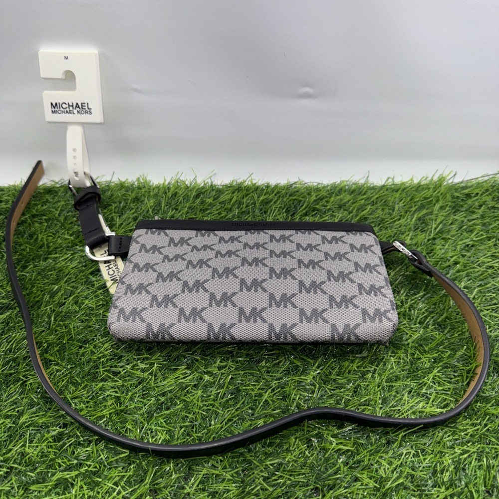 Michael Kors MK Belt Bag Waist Pack Monogram Canvas Leather Trim NWT Medium